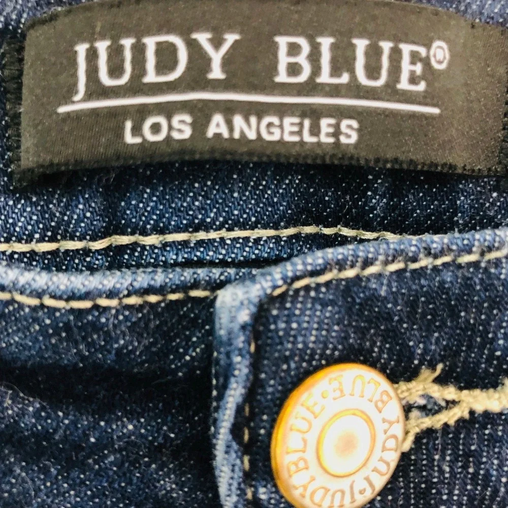Judy‎ Blue Dark Wash High Rise Straight Jeans Womens 7/28 Blue Denim Stretch